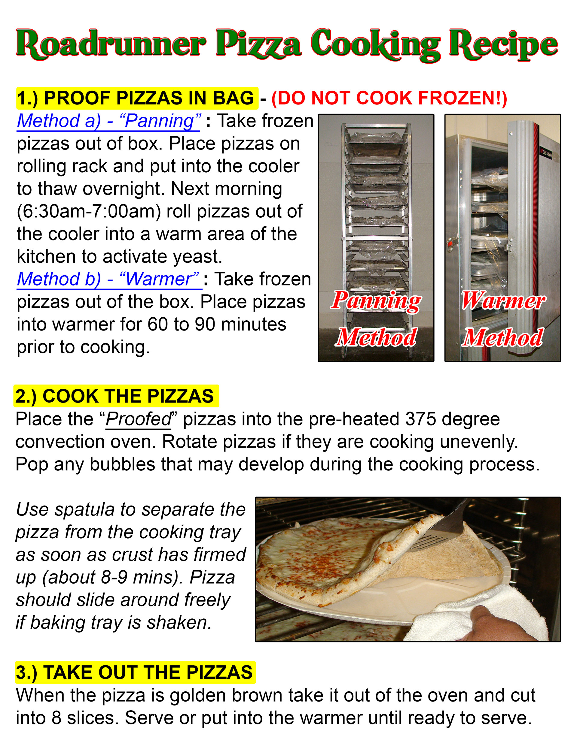 Roadrunner Pizza Cooking Recipe